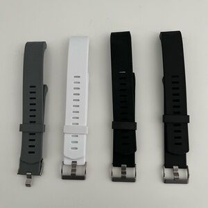 Set of Four Watch Bands in Gray, White, and Black for Fitbit Charge 2